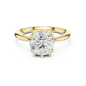 Bague de fiançailles en diamant de laboratoire rond brillant certifié IGI 2 carats, or massif 14 carats, bague d'anniversaire - Product Image 1