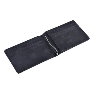 Custom Logo Minimalist Genuine Leather Slim <b>RFID</b> <b>Blocking</b> High Quality Money Clip <b>Wallet</b> with Strong Magnetic Closure for Men - Product Image 1