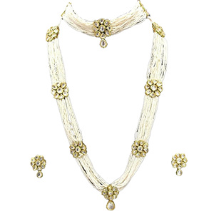 Indian Stylish Layered Pearl Rani Haar Long Kundan Necklace Zircon Alloy Jewellery Set Wedding Engagement Party <b>Gift</b> Hiphop Gold - Product Image 3