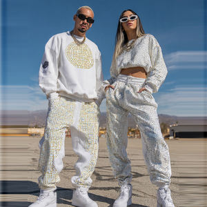 Oversize <b>Rhinestone</b> Sweatsuit Tracksuit Men Custom Zipper <b>Rhinestone</b> <b>Jacket</b> Jogger Sweatpants Set Winter <b>Rhinestone</b> Tracksuits - Product Image 2