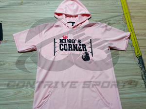 เสื้อฮู้ดแขนสั้นทรงโอเวอร์ไซส์สำหรับผู้ชาย ผ้าฝ้ายออร์แกนิค 100% น้ำหนัก 400 500 กรัม แบบสวมหัว สั่งผลิตได้ตามแบบ OEM ขายส่ง - Product Image 2