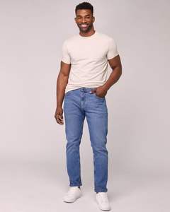 Jeans de Mezclilla Premium para Hombre de Uso Diario con Logotipo Personalizado, Jeans Ajustados Elásticos a la Moda, Ropa Casual Urbana de Mezclilla Azul - Product Image 4