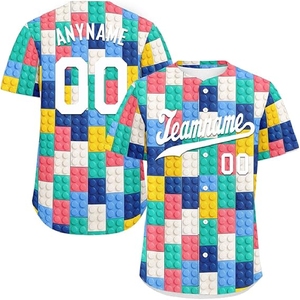 Maillot de baseball entièrement boutonné, sublimé, en tissu léger haute performance pour les athlètes de baseball - Product Image 6