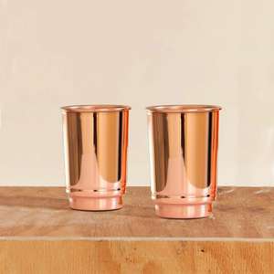 Ensemble de deux verres en cuivre à double paroi écologiques, élégants, faits à la main, classiques, grande capacité, pour la maison, la cuisine, la salle à manger, le bar - Product Image 2