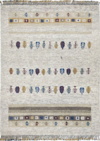 Collection Ocean Art Tapis Gabbeh Kilim Fait Main Motif Géométrique Laine Réversible Poils Relevés Antidérapant Écologique Moyen