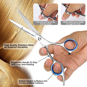 Tijeras de Barbero de Acero Inoxidable con Borde Biselado Convexo, Reposamanos Ajustable con Tornillo, Inserciones para Dedos, Herramienta de Belleza para Cortar el Cabello - Product Image 6