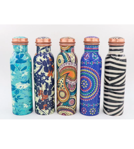 Bouteille d'eau en cuivre imprimée, motif floral émaillé, résistante à la chaleur et pour eau chaude, meilleur prix - Product Image 3