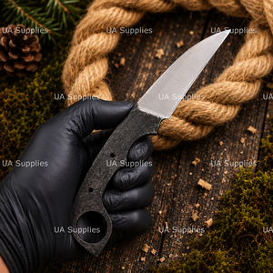 Cuchillo de Caza EDC de Hoja Fija Forjado a Mano en Acero al Carbono con Punta Caída, 8 Pulgadas de Longitud Total, OEM Disponible, Directo de Fábrica - Product Image 3