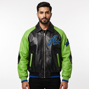 Custom Coated Stand Collar Varsity <b>Jacket</b> <b>Men's</b> Embroidered Logo <b>Baseball</b> Bomber <b>Jacket</b> OEM Streetwear Manufacturer - Product Image 1