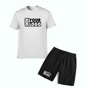 ชุดเซ็ตเสื้อยืดและกางเกงขาสั้นลำลองสำหรับผู้ชาย พร้อมโลโก้แบบกำหนดเอง - Product Image 4