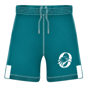 Conjunto de Uniforme de Rugby de Manga Corta en Color Verde Azulado Oscuro, Blanco y Gris, Jersey de Rugby con Cuello Redondo y Estampado Gráfico, Pantalones Cortos con Cordón, Ropa Deportiva para Equipo - Product Image 5