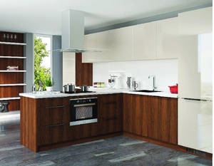 Vietnam Modern <b>Wall</b>-Mounted Kitchen <b>Cabinets</b> Durable Particle Board MDF Plywood Eco-Friendly <b>Metal</b> Handles Apartment Use 5 - Product Image 1