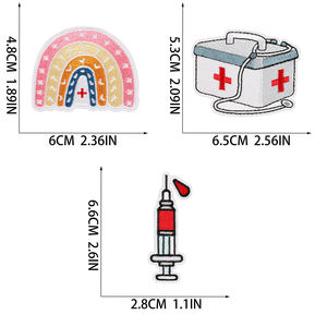 แพทช์ผ้าปักลายการ์ตูนพยาบาล/แพทย์/โรงพยาบาล น่ารัก เป็นมิตรกับสิ่งแวดล้อม สำหรับติดเสื้อผ้า/กระเป๋า - Product Image 5