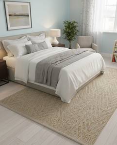 Tapis en jute tissé à la main 12ft x 9ft, en fibres naturelles, écologique, antidérapant, pour intérieur, tissage plat, style bohème, pour maison, hôtel, bureau, mariage - Product Image 1