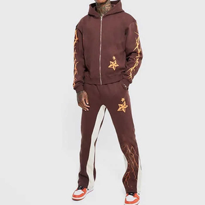 Wholesale Solid Color Men Flared <b>Tracksuit</b> <b>Plain</b> Blank Design Cheap Price Sport Fitness Jogging Men Flared <b>Tracksuit</b> - Product Image 1