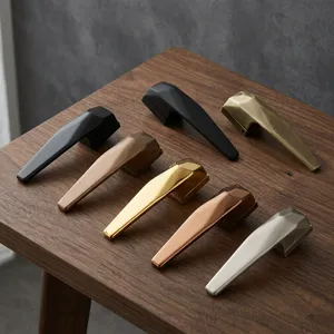 Modern Door <b>Handles</b> Contemporary Design Black Bronze Gold Rose Gold Matte Finish Easy Installation For Home Office Interior Door - Product Image 4
