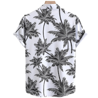 Nouvelles Chemises Hawaïennes Personnalisables pour Hommes – Élégantes, Décontractées, Respirantes, Écoresponsables, en Toile, Col en V, Manches Courtes, Coupe Ample, 100% Coton