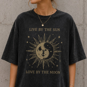เสื้อผู้หญิงลำลองทรงโอเวอร์ไซส์ พิมพ์ลาย คอกลม ไหล่ตก แขนครึ่งตัว ผ้าถักระบายอากาศ โพลีเอสเตอร์/คอตตอน ปักลาย - Product Image 4