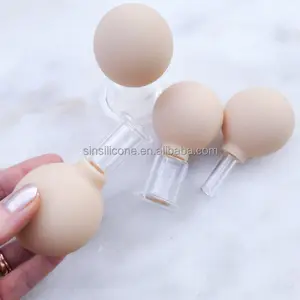 Customized Silicone Rubber Suction Bulb Glass Cupping Set Vacuum Massage Cup Injection Molding