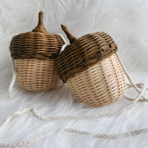 Nouveautés sortie enfants sacs rotin gland mignon épaule sacs à main enfants bandoulière été sac ludique - Product Image 1