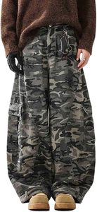 Pantalones vaqueros de mezclilla encerada de pierna ancha para hombre, talla grande, corte holgado, cintura media, color liso, algodón, casuales, con cierre de botón, tela tejida - Product Image 3