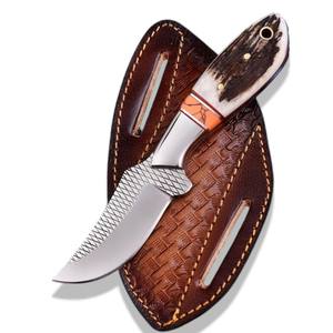 Cuchillo de supervivencia y caza industrial de acero con mango de cuerno de ciervo, hecho a mano, DIY, OEM, para forja de herraduras, para exteriores y camping, de UA Supplies - Product Image 1