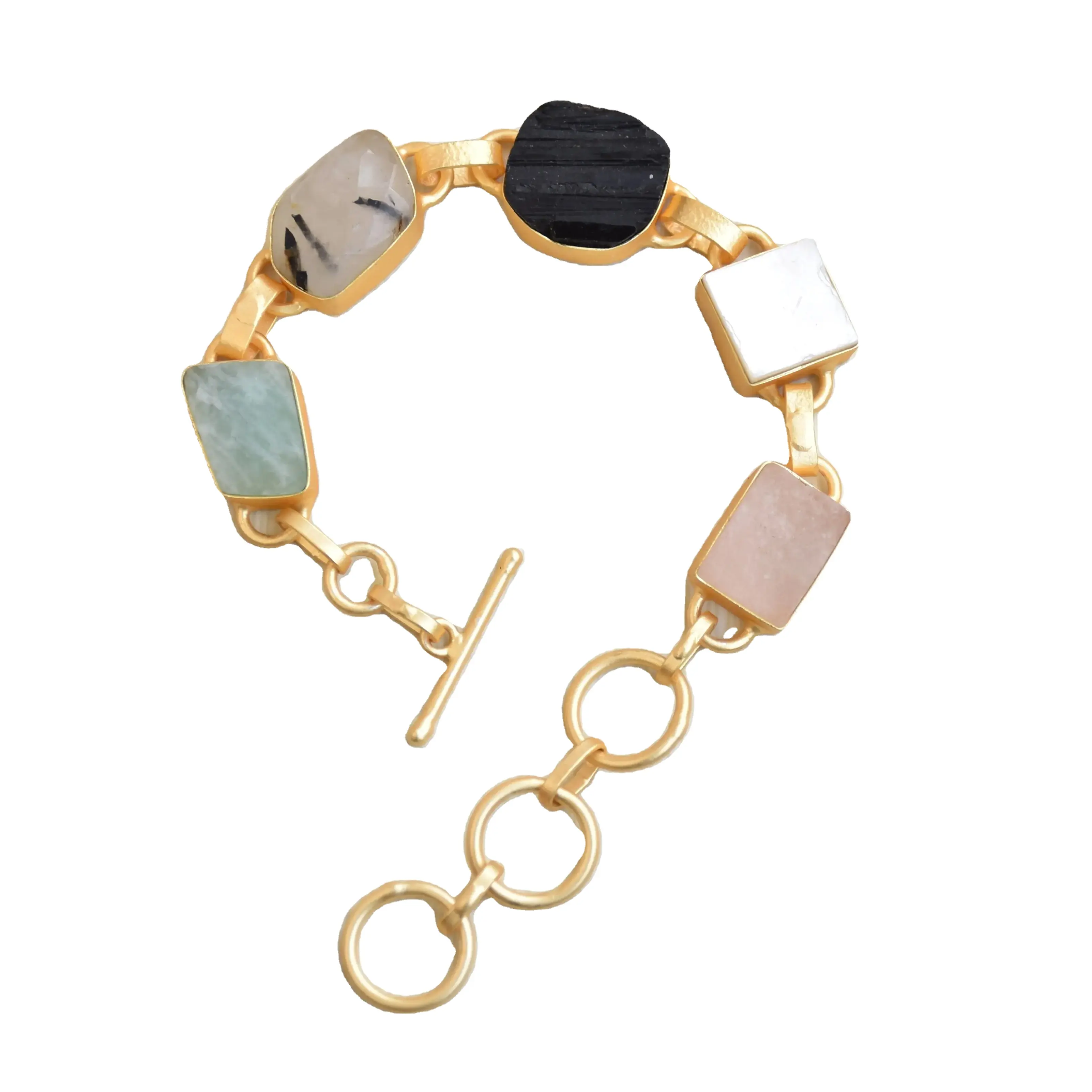 Gelang batu Multi buatan tangan mode perhiasan grosir pemasok klasik desainer batu Semi mulia gelang Terkenal
