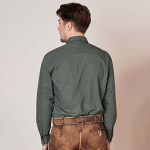 เสื้อเชิ้ตผู้ชายลำลองแขนยาวลายตารางทรงเข้ารูปสไตล์บาวาเรียน เสื้อเชิ้ตเลเดอร์โฮเซ่นสำหรับผู้ชาย - Product Image 3