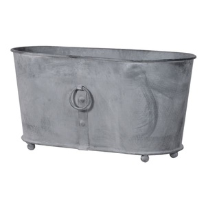 Juego de Macetas Metálicas Acanaladas Blanqueadas a Mano con el Mejor Diseño, Contenedores Decorativos de Estilo Industrial para Uso en Interiores y Exteriores - Product Image 1