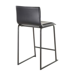 Set di 2 sgabelli da bar Mara da 26 pollici, contemporanei, in metallo nero e similpelle - Product Image 4