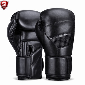 Gants de boxe SUMROOS SI-BG-21 en cuir noir et or avec sangle de poignet réglable, protection confortable et durable pour l'entraînement - Product Image 2