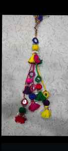 Vente en gros pendentif pompon en pierre coloré style plage bohème fille pompon porte-clés pompon pompons - Product Image 2