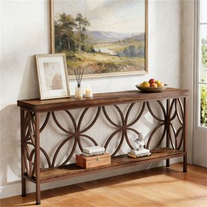 Consolle con Vano Portaoggetti per Divano, Ingresso o Uso Esterno - Product Image 4