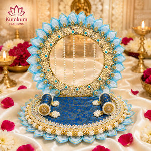 Tela Decorativa Ecológica Hecha a Mano en India, Singhasan, Ídolo Divino, Laddu Gopal Krishna Ganesh, para Templo, Pooja, Hogar - Product Image 2