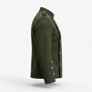 Veste double boutonnée pour homme vert olive Highland Montrose avec épaulettes en cordon et boutons argentés, tenue de mariage écossaise - Product Image 3