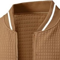 Chaqueta Ligera de Invierno para Hombre, de Alta Calidad, Estilo Letterman, con Cuello Alto, Logotipo Frontal Personalizable, Diseño Tejido, 100% Algodón - Product Image 2