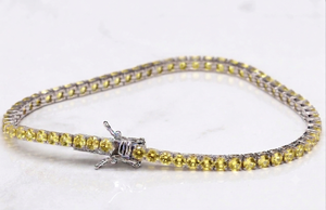 9KT <b>Solid</b> <b>Gold</b> Luxury Tennis Bracelet with Lab Grown Diamonds for Engagement and Anniversary - Product Image 6