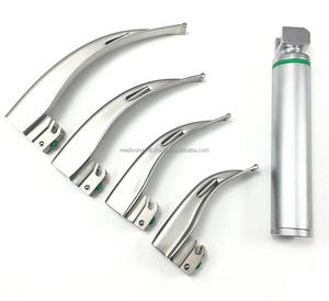 Último modelo de set de laringoscopio de fibra óptica Macintosh con 4 hojas curvas de acero inoxidable, eléctrico, CE ISO OEM ODM, para anestesia - Product Image 1