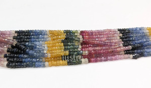 Cuentas Redondas Facetadas de Zafiro Multicolor Natural, Hilo de Piedras Preciosas de Zafiro Arcoíris de 16 Pulgadas, Suministros para la Fabricación de Joyas - Product Image 4