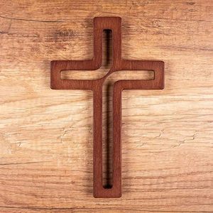 Cruz de Madera Natural de Bajo Costo Hecha a Mano para Decoración de Pared y Uso en Oración Espiritual por M/S SHAAD HANDICRAFTS - Product Image 6