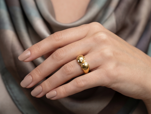 DIVYORO แหวนประดับเกลียวเคลือบทอง 22k สำหรับผู้หญิงแบบคลาสสิก - Product Image 3
