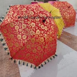 Sombrilla de Papel Metálico Rajasthani, Decoración Colorida para Mesa de Boda, Sombrilla Tradicional India, Decoración para Eventos Tradicionales - Product Image 3