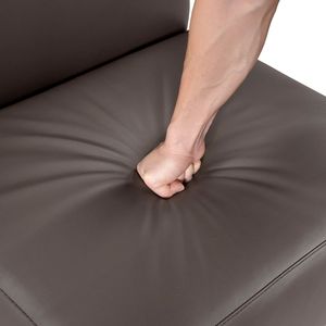 Poltrona in Pelle Marrone con Struttura in Legno Massello e Seduta Imbottita - 1 Pezzo, Arredo Soggiorno Durevole e Confortevole - Product Image 6