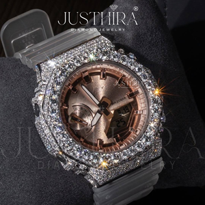 Montre analogique de luxe pour homme, sertie de diamants Moissanite VVS, avec bracelet blanc, pour les événements et les moments spéciaux, au meilleur prix - Product Image 6