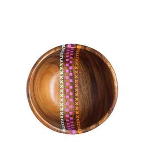 Mango Wood Serving Bowl <b>Ramadan</b> Iftar <b>Decorative</b> Enamel Printed for Iftar & Suhoor - Product Image 1
