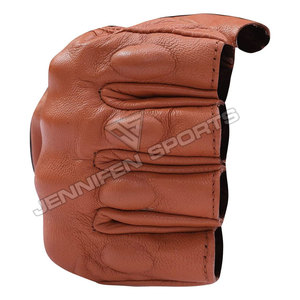 Guantes de Motociclismo de Medio Dedo para Hombre, de Cuero Vacuno, Resistentes al Viento, de Primera Calidad, para Invierno, Protección para los Nudillos - Product Image 3