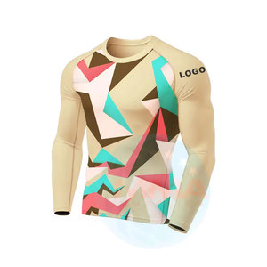 Manufacturer's Wholesale Fully Sublimated <b>Boys</b>' Long Sleeve Rash Guards Polyester/Nylon Lightweight Quick Dry Anti-Bacterial - Product Image 1