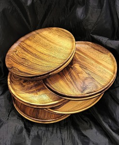 Plato de Madera de Nuevo Diseño con Acabado Oscuro Pulido, Vajilla de Calidad Premium para Cocina, Plato de Grado Alimenticio, Más Vendido - Product Image 5