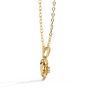 Collar con Colgante Solitario de Diamante de Laboratorio con Corte Redondo en Oro Sólido de 14K, Modelo Clásico Aries Jewel, para Mujer, Regalo para Fiestas - Product Image 5