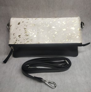 Polka <b>Soft</b> Hair on Fur <b>Leather</b> Crossbody Ladies Messenger Shoulder Handle Sling women <b>Bags</b> Multiple Zipper Pocket Magnetic Snap - Product Image 1